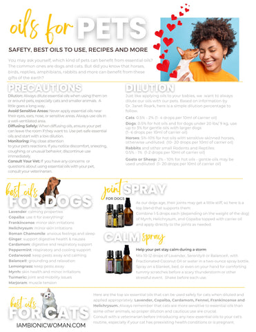 handout for oils and pets