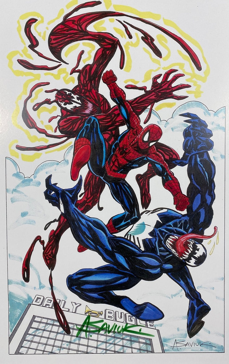 spiderman vs venom vs carnage drawing