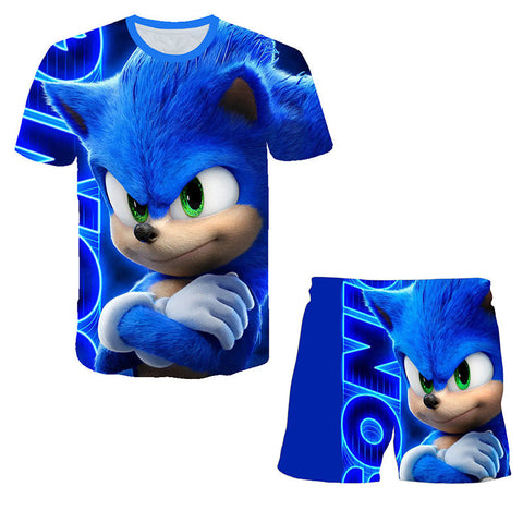 Conjunto Camiseta e Bermuda Sonic 3D