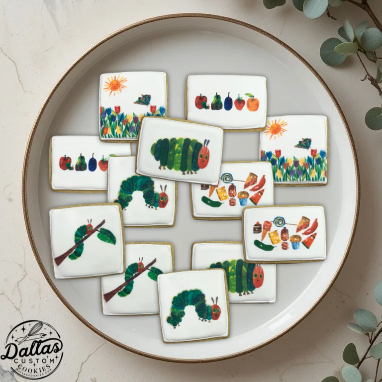 Hungry Caterpillar themed Birthday Cookies--12 Count