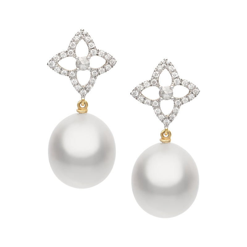 Autore Pearls 18k YG South Sea Pearls Venetian Flower Earrings – Wamada ...