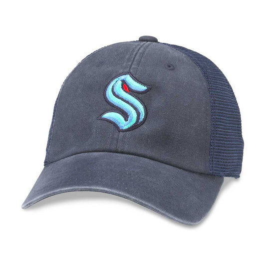 Seattle Kraken Hat: Navy Strapback Dad Hats