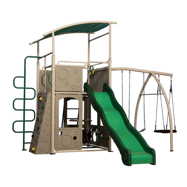 castle grey metal swing set