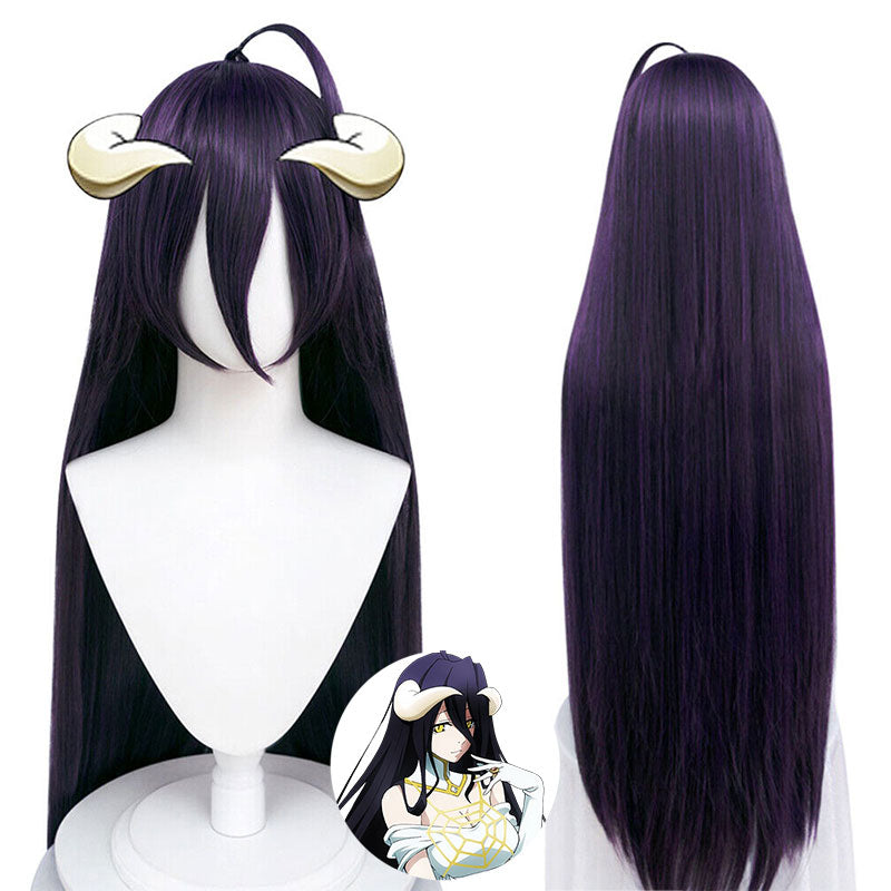 Overlord Albedo Deep Purple Cosplay Wig Horn Select Winkcosplay 