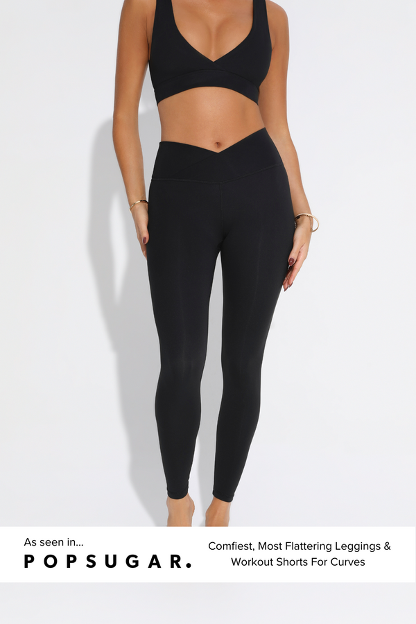 Classic V Leggings in Chocolate - High Waisted with V Cut