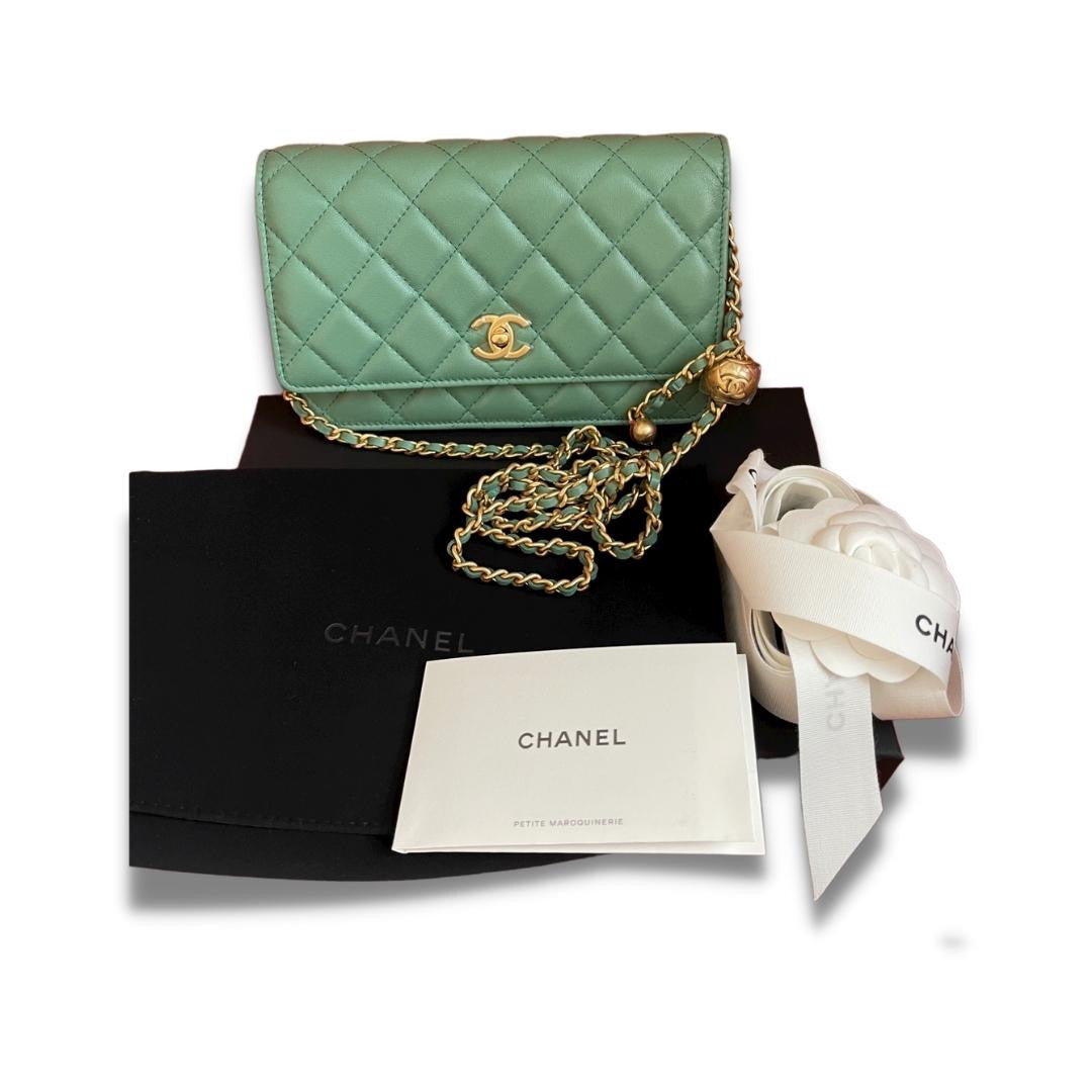 Chanel Boy Wallet on Chain Green Patent 2015  Allu USA