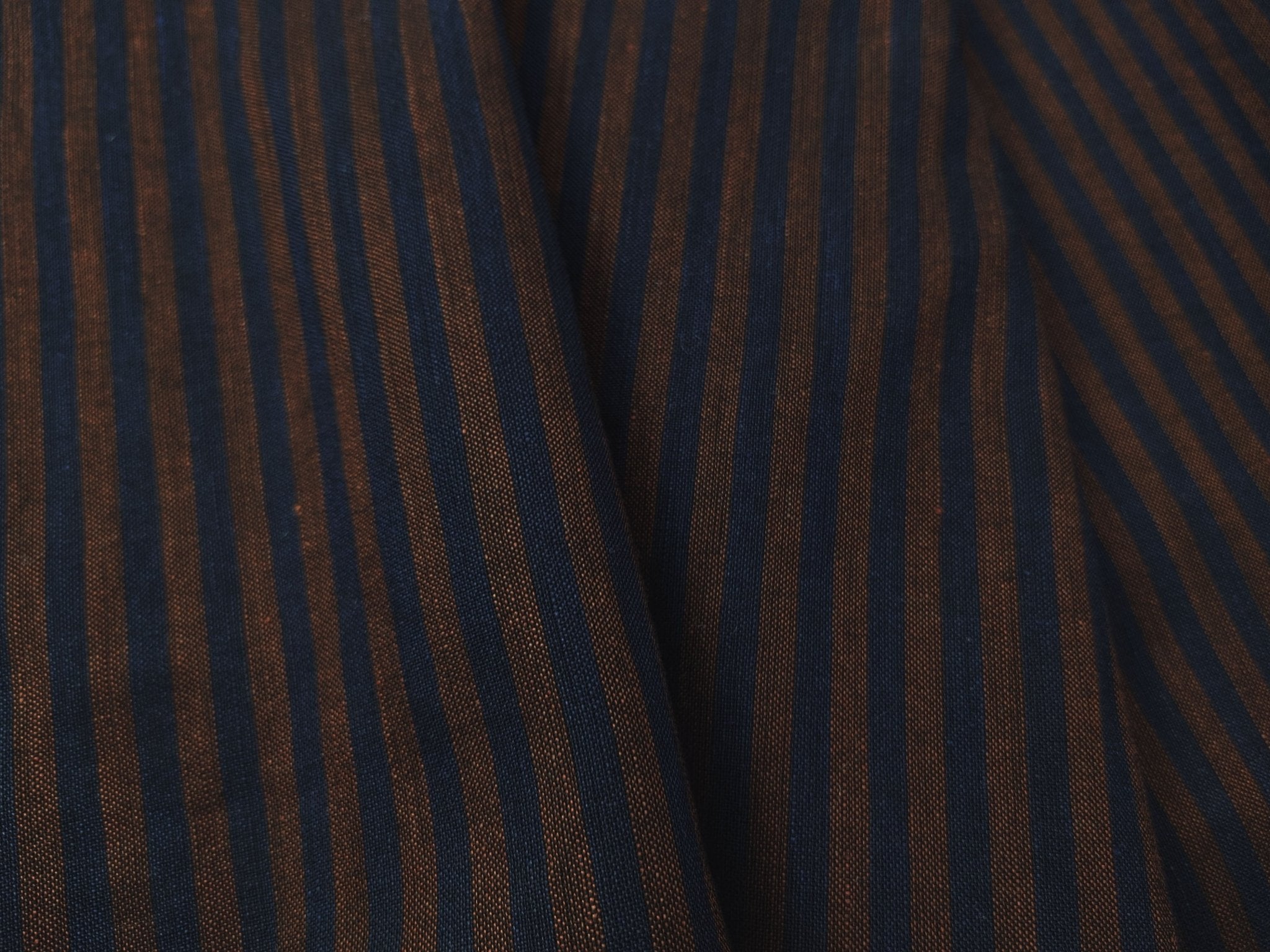 Light Brown Stripe - Dyed Premium Linen Fabric D5267