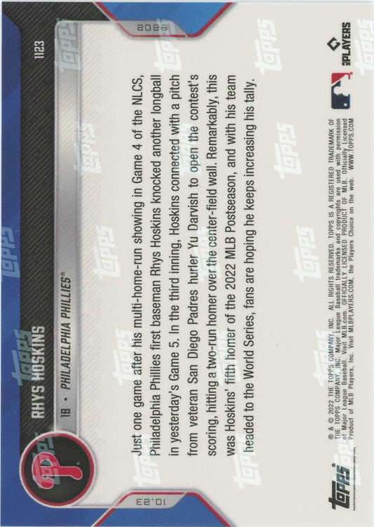 Rhys Hoskins - 2022 MLB TOPPS NOW Card 1116 NLCS Phillies