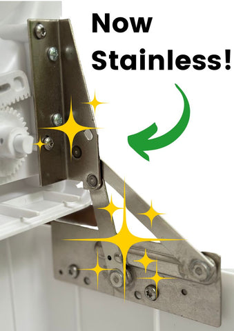 Stainless steel hinges are important for marine heads at sea