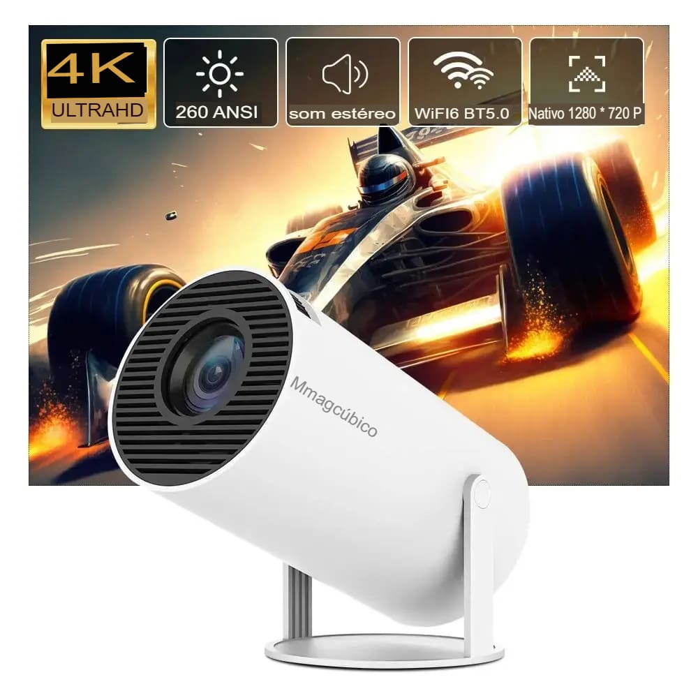 Projetor Tv Portátil Mini 4K HY 300