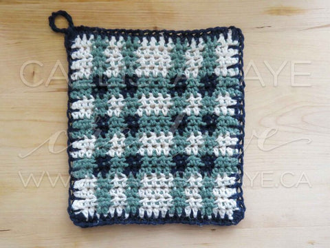 plaid crochet pattern, plaid crochet pattern free, free plaid pot holder pattern, free crochet plaid pattern