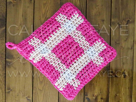 plaid crochet pattern, plaid crochet pattern free, free plaid pot holder pattern, free crochet plaid pattern