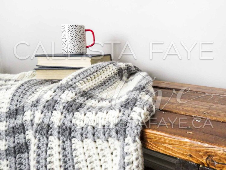 morning frost plaid crochet blanket, crochet plaid pattern, crochet plaid blanket, plaid crochet pattern
