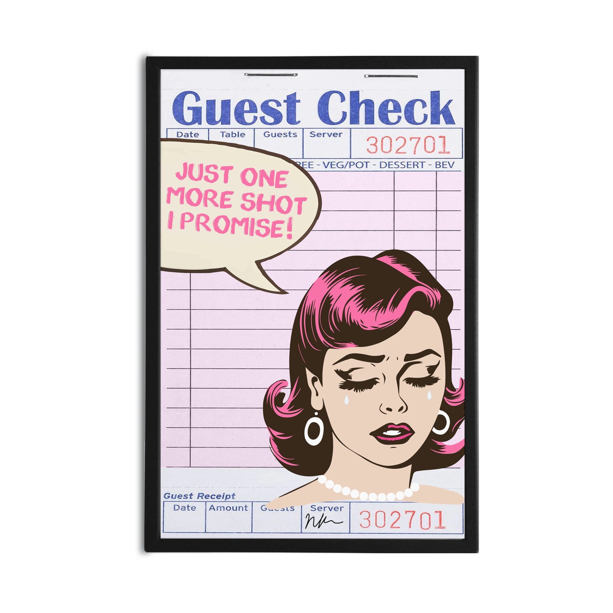 NikkiRaye Collection "ONE MORE" Guest Check on TilePix Wood 12x18