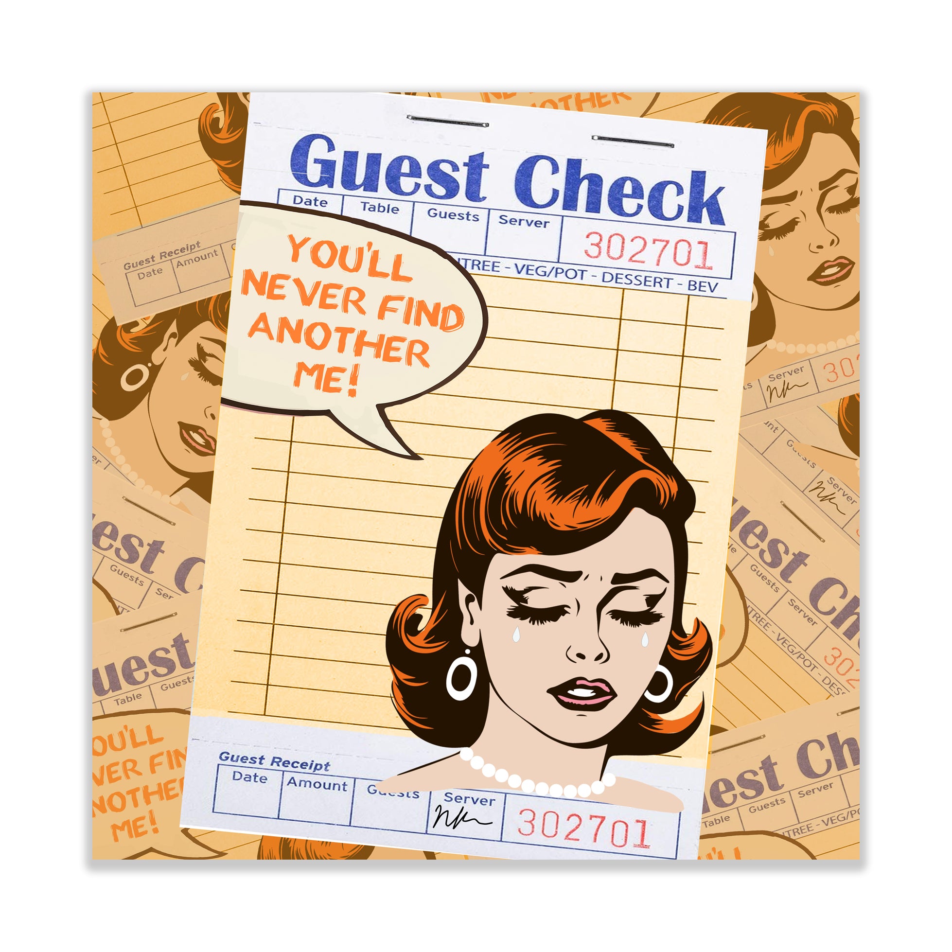 NikkiRaye Collection "ANOTHER ME" Guest Check on TilePix Glass 16x16