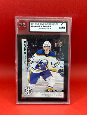 2021-22 #80 OWEN POWER UD ROOKIE DEBUT - KSA 9 MINT - Front Row Sports Cards