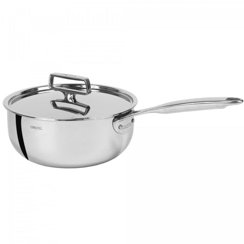 Cristel “L” Line with Removable Handles: 8.7-inch Brushed Stainless Steel  Fry Pan
