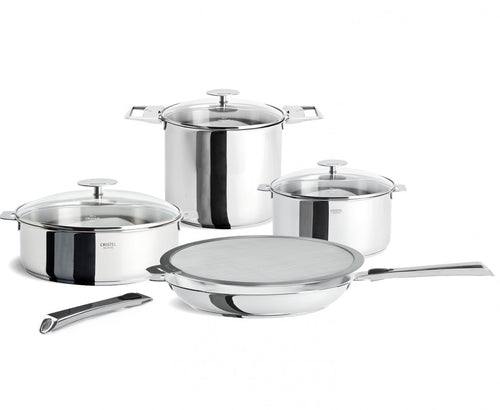 CRISTEL 3-Ply Stainless Steel Saucepan Set (14, 16, 18 and 20cm