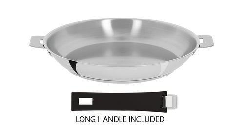 Cristel “L” Line with Removable Handles: 8.7-inch Brushed Stainless Steel  Fry Pan