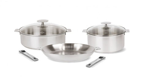 Cristel STQ6PPMAW Mutine Removable Handle 6 PC White Cookware Set, One Size