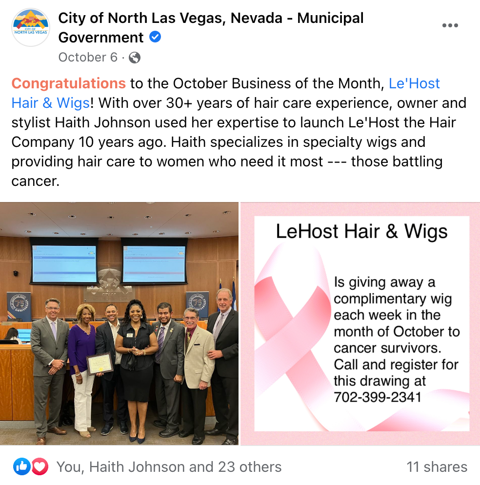 City of North Las Vegas presents Le'Host Business of the Month