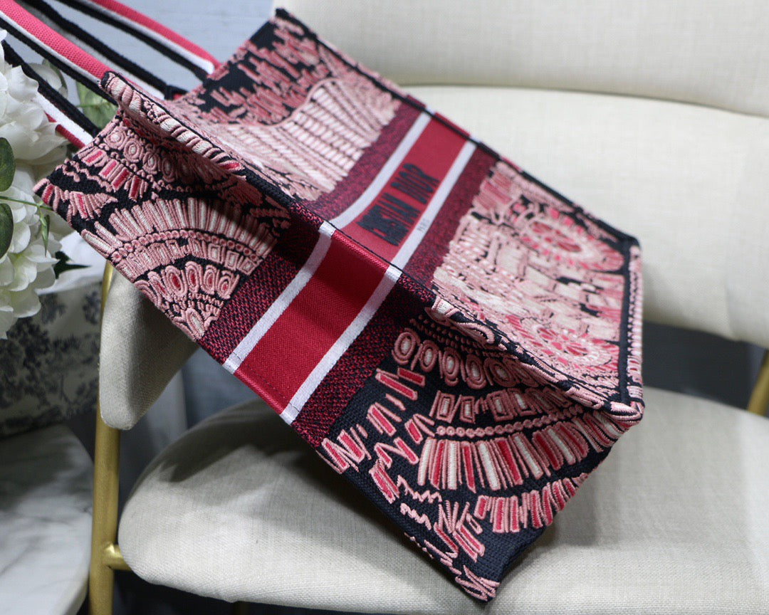 DI Large Book Tote Pink Multicolor, For Women, Women’s Handbags 16.5in/42cm CD 2163