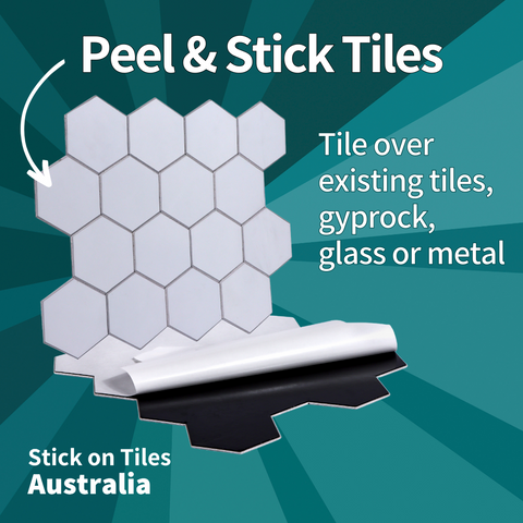 Composite Peel and Stick Hexagon White Tiles