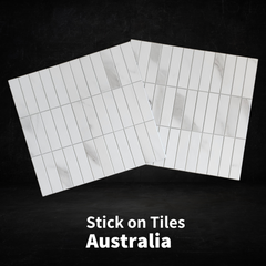 Composite Peel and Stick Carrara Marble Kit Kat Tile