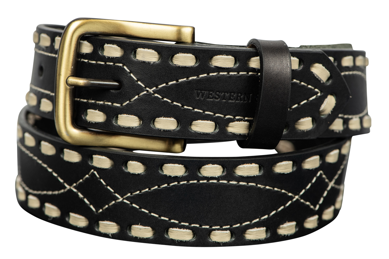 Juan Antonio Studded Red Western Belt