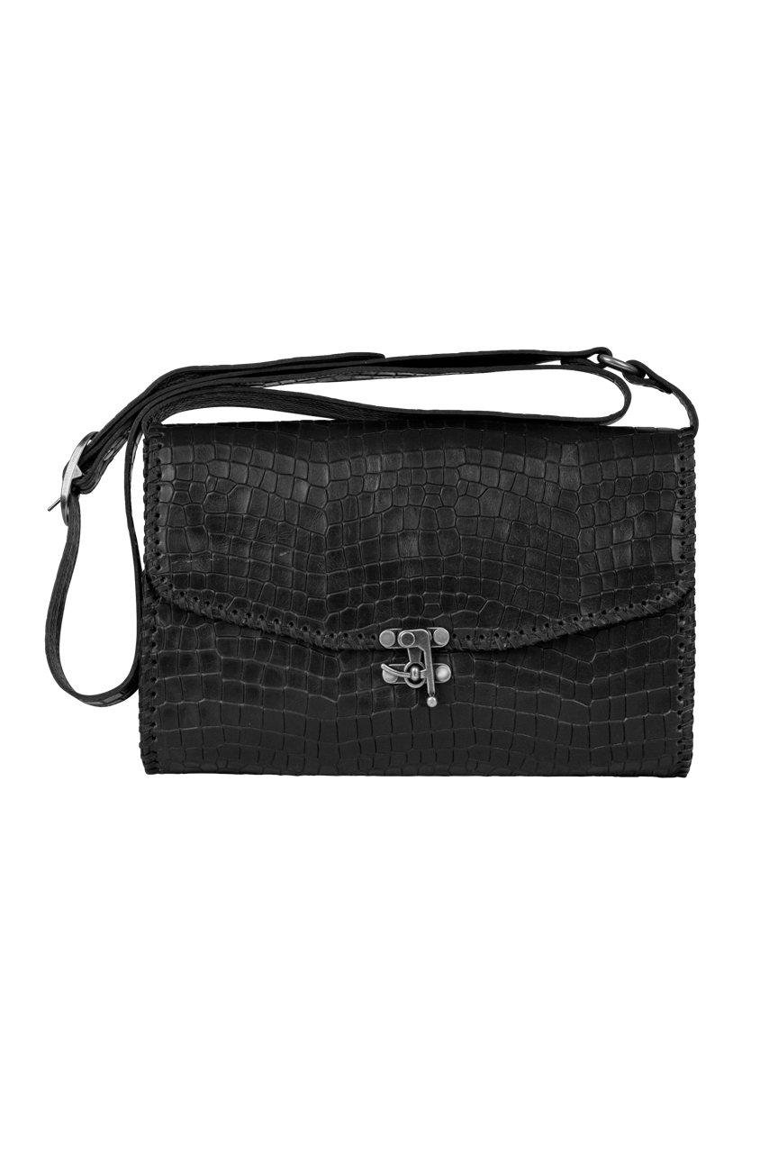 Juan Antonio Nile Croco Crossbody Fringed Bag