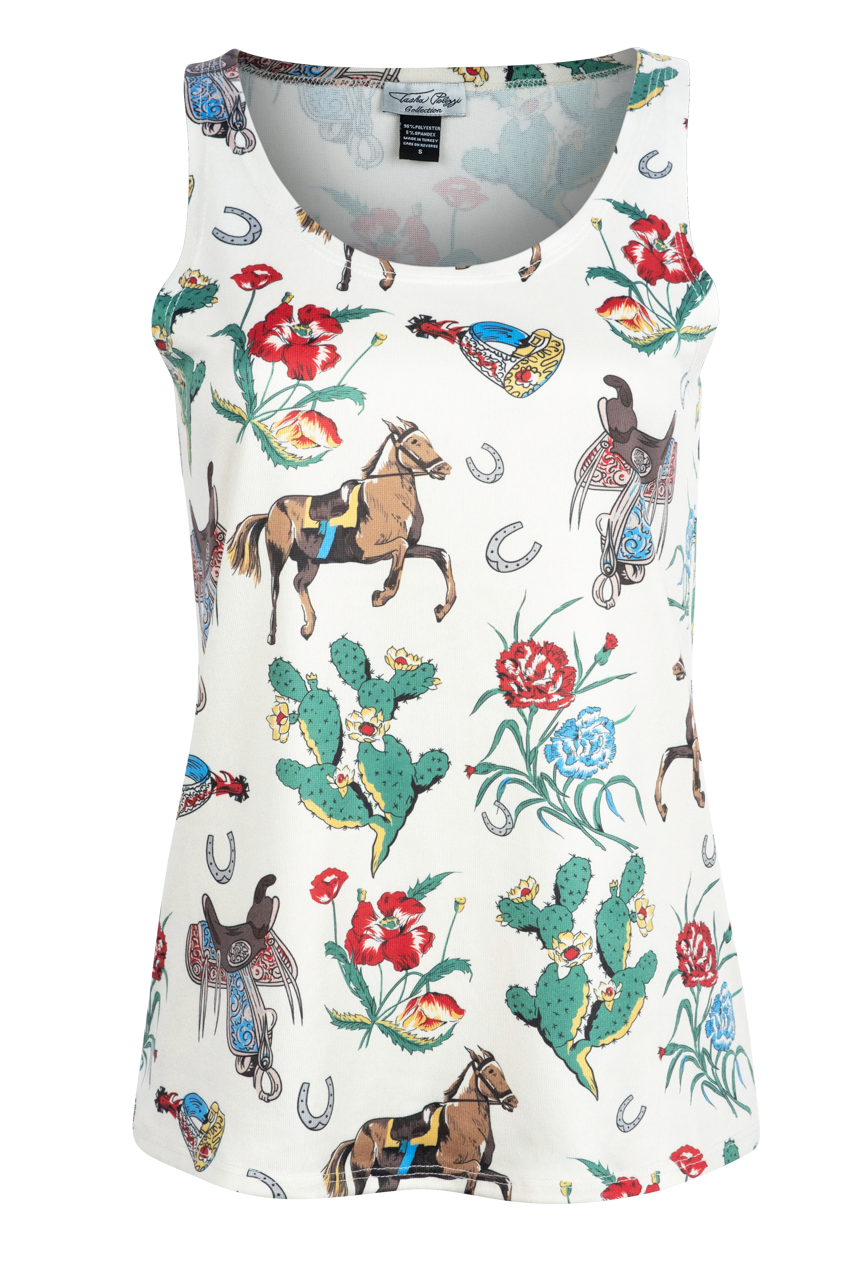 Tasha Polizzi Phoebe Horse and Cactus Print Tank Top