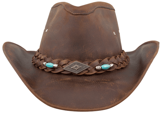 M&F Western Brown Leather Hat Band | Pinto Ranch