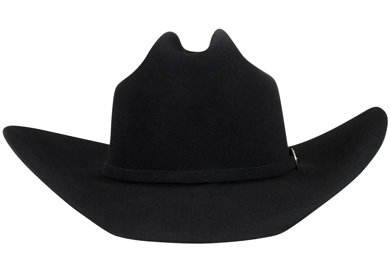 New American Hat Makers Silver Skull Top Black Finished Hat