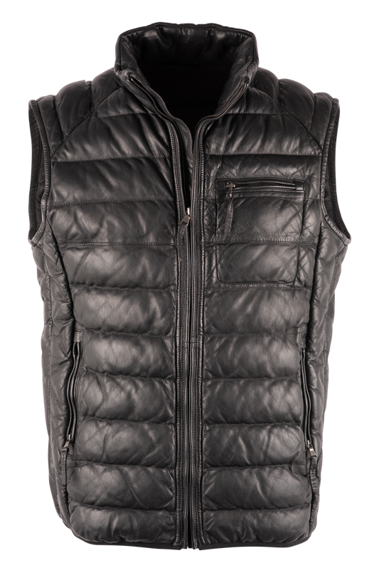 Lucchese Men's Leather Puffer Jacket