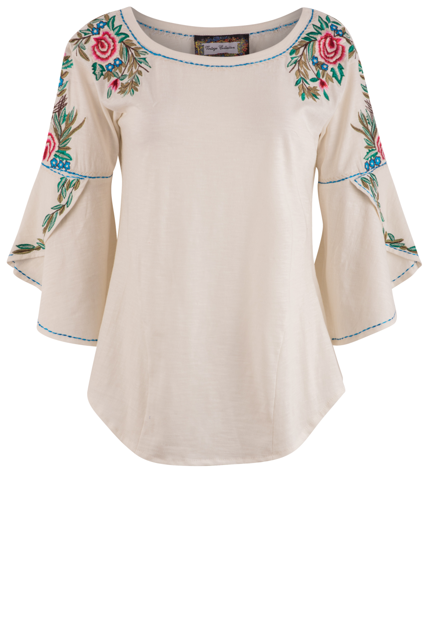 Vintage Collection White Tulip Sleeve Tee