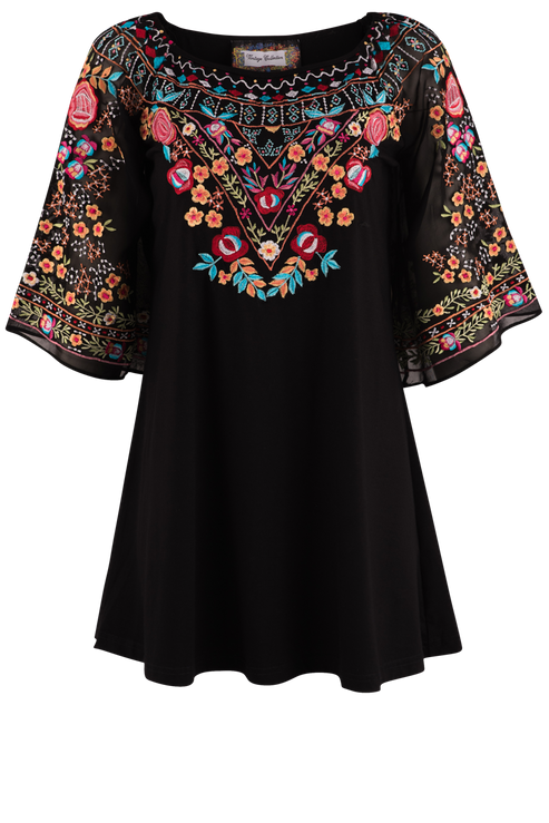 Vintage Collection Black Floral Tunic