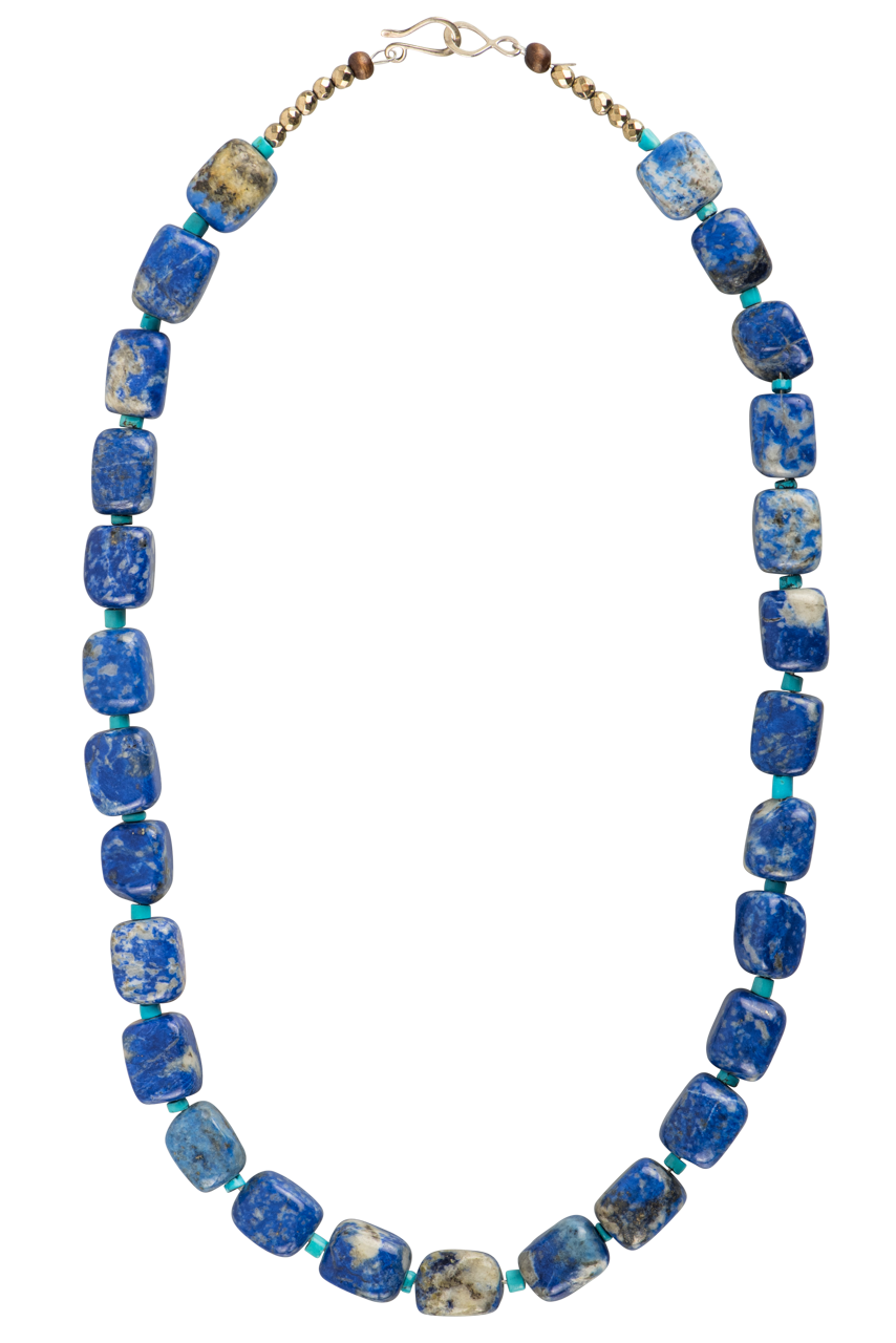 Ann Vlach Blue Lapis Chunk Necklace