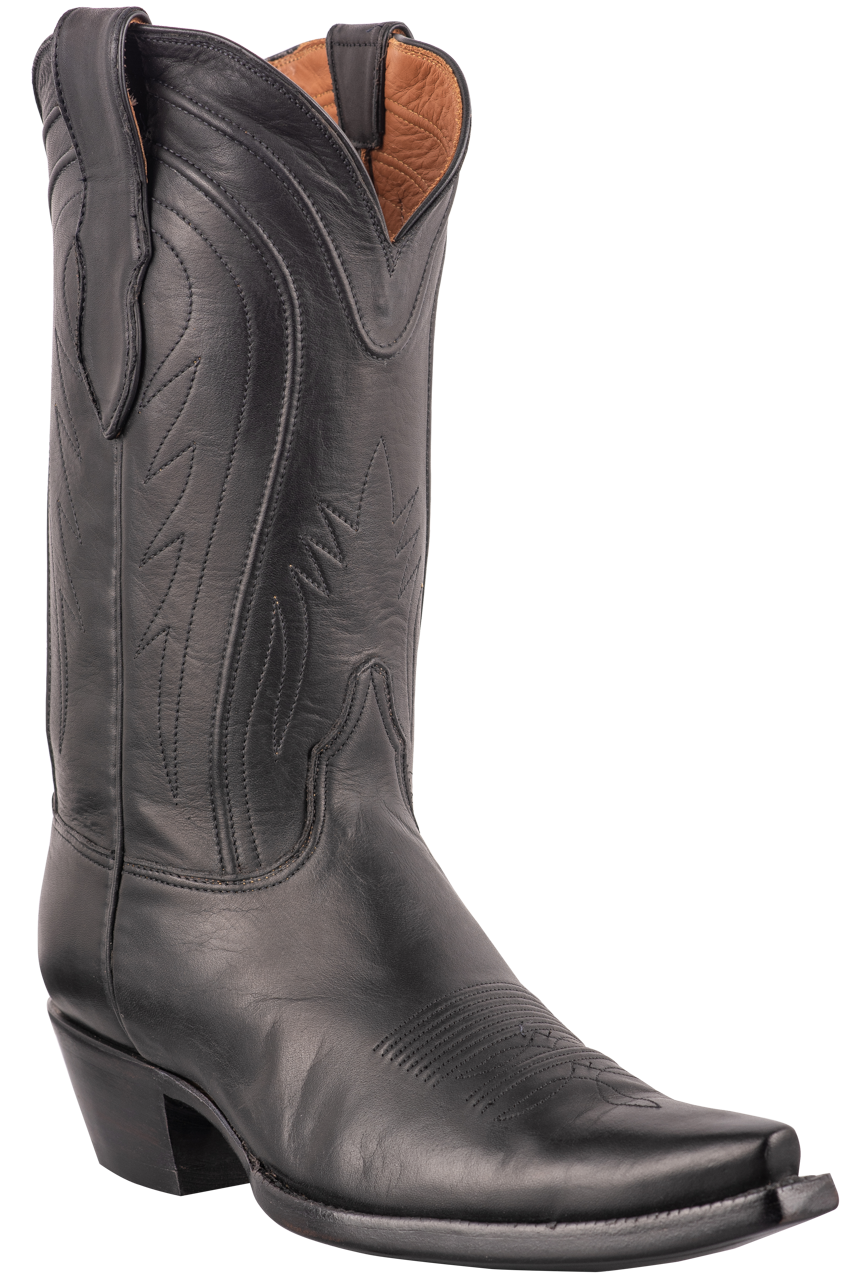 Black Jack Men's Exclusive Black Ranch Hand Leather Cowboy Boots ...