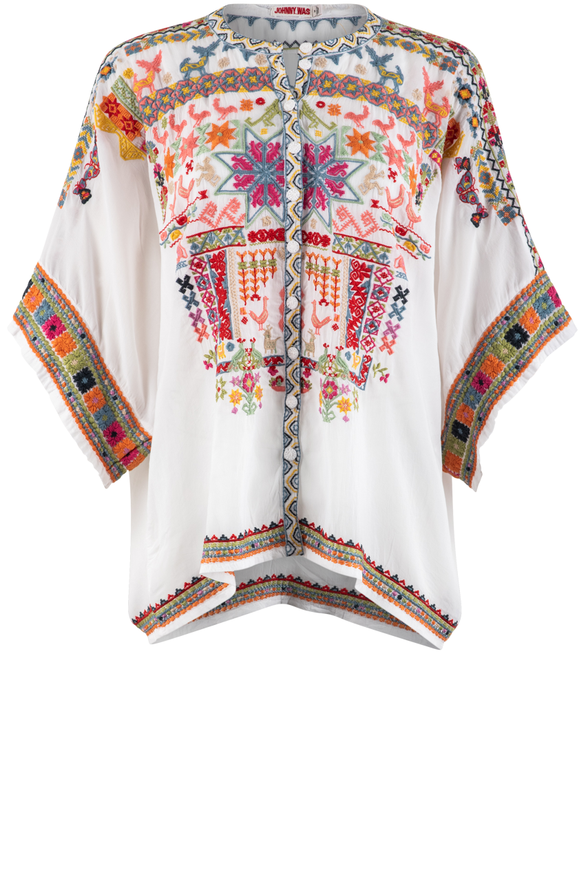 Johnny Was Xylia Embroidered Blouse – Mod and Retro Clothing