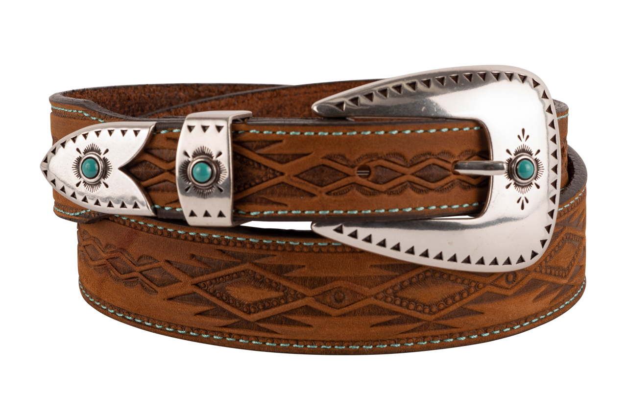 Brighton Blackbird Concho Belt Black-Turquoise Small