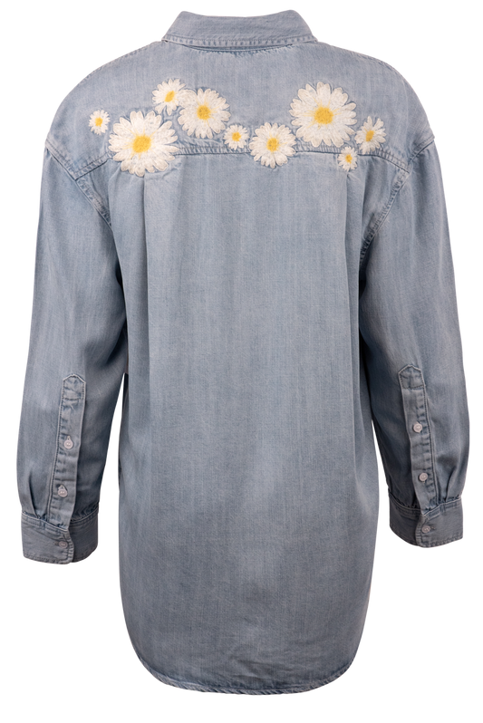 DRIFTWOOD Embroidered Hooded Cardigan JACEY Blue