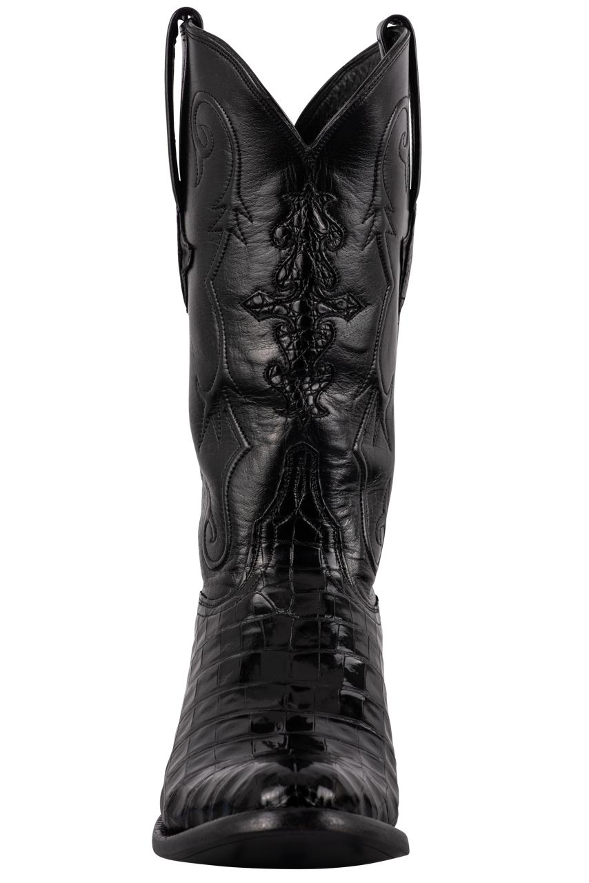 lucchese black crocodile cowboy boots