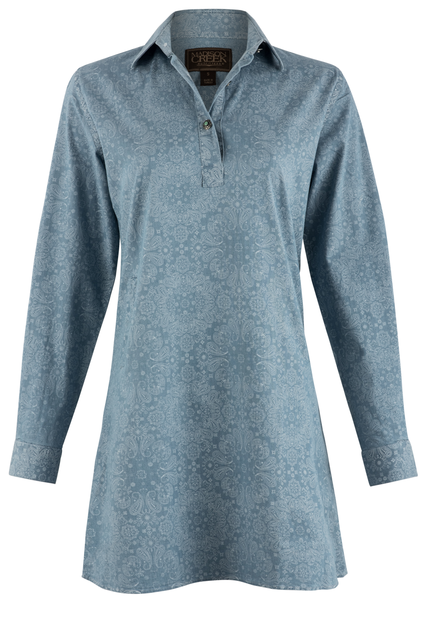 Madison Creek Chambray Paisley Tunic Dress