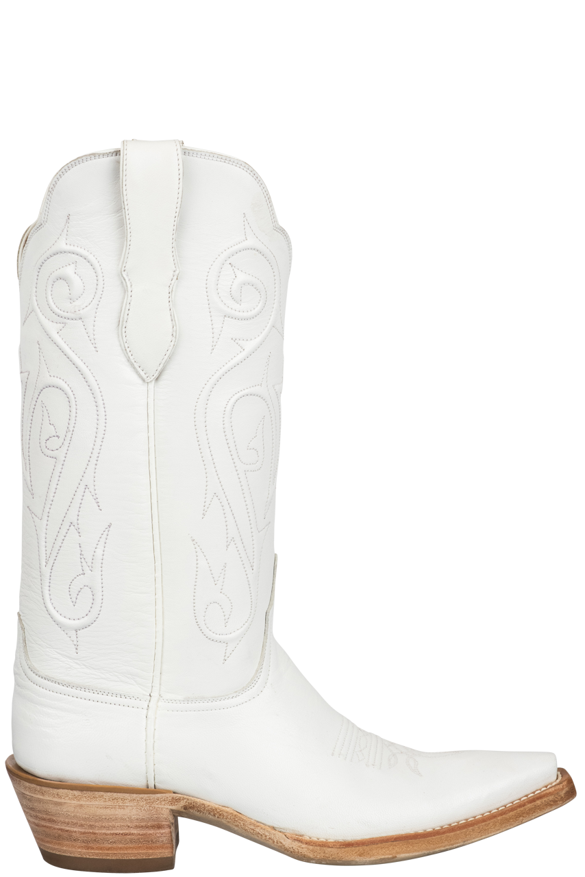 Black Jack Women's Goat Leather Cowgirl Boots - White