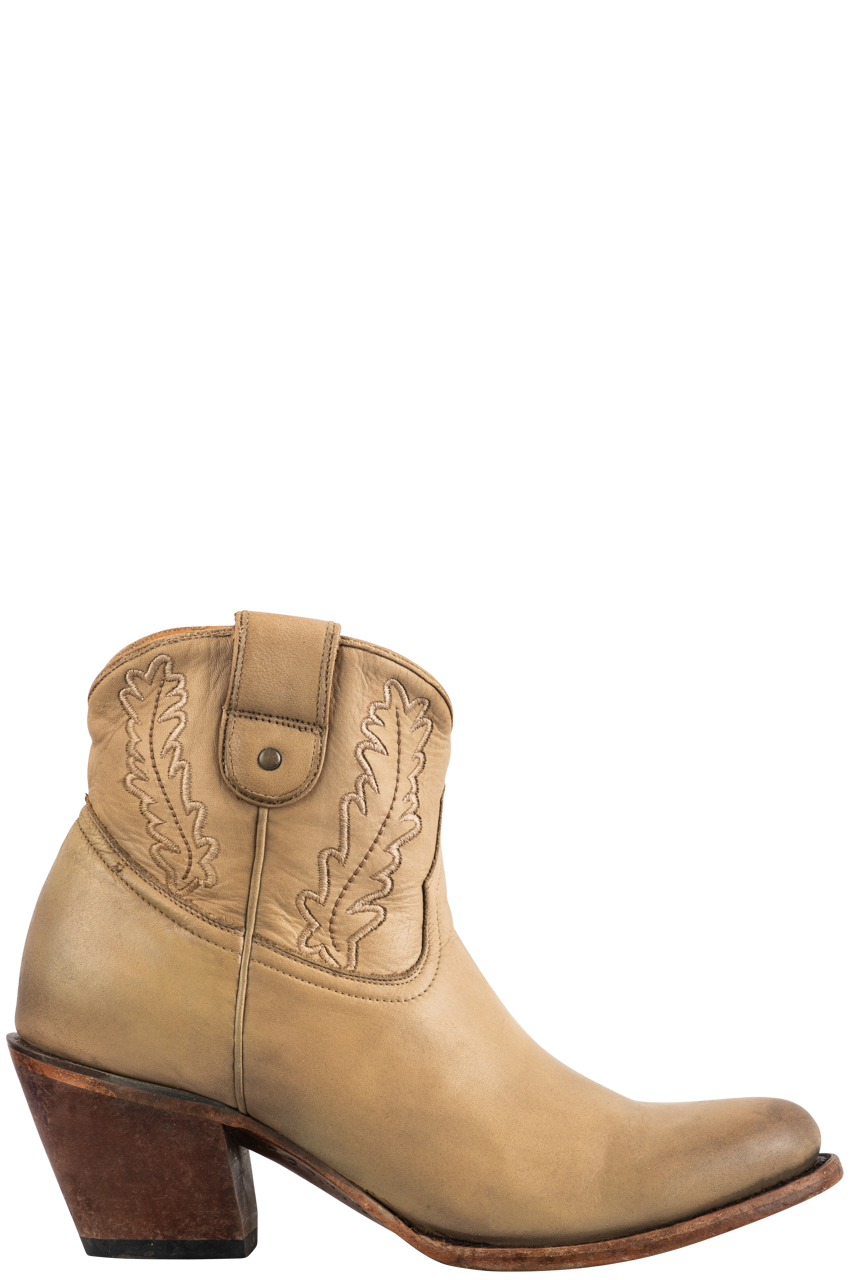 Lucchese Women's Leather Wing Cowgirl Booties - Bone White