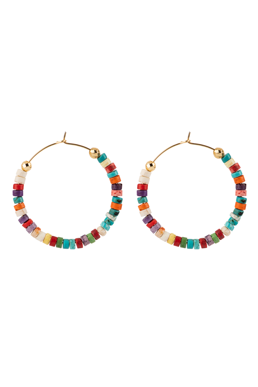Ann Vlach Multi Colored Turquoise Hoops