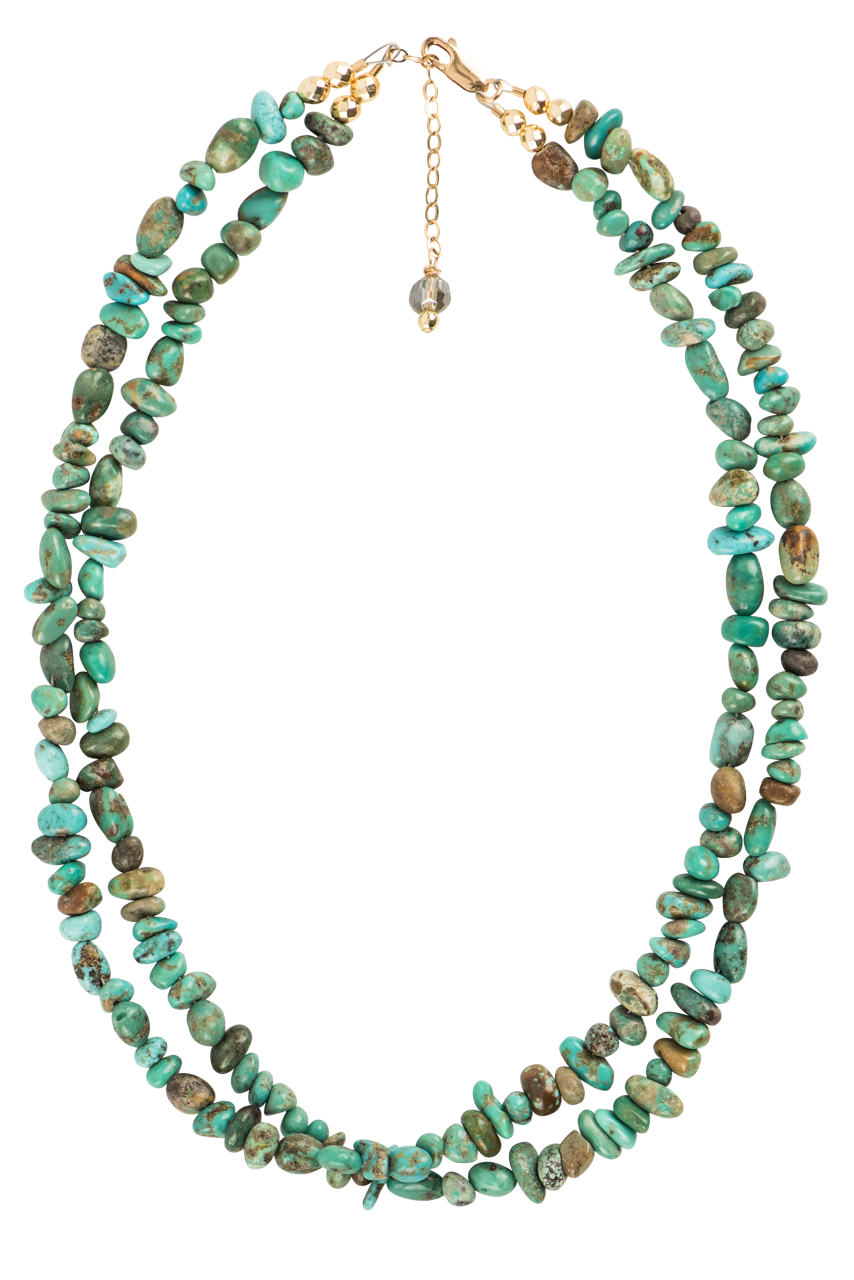 Ann Vlach Turquoise Pebble Two Strand Necklace