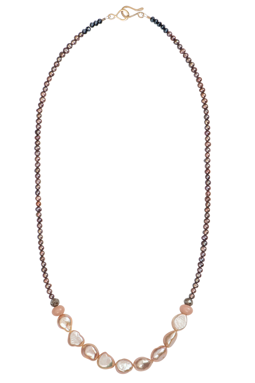 Ann Vlach Designs Short Peacock Pearl Necklace