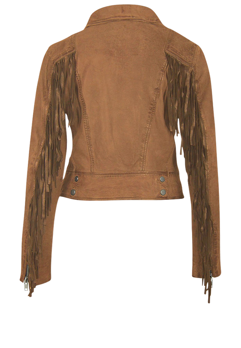 Mauritius Zoe Cognac Fringe Jacket