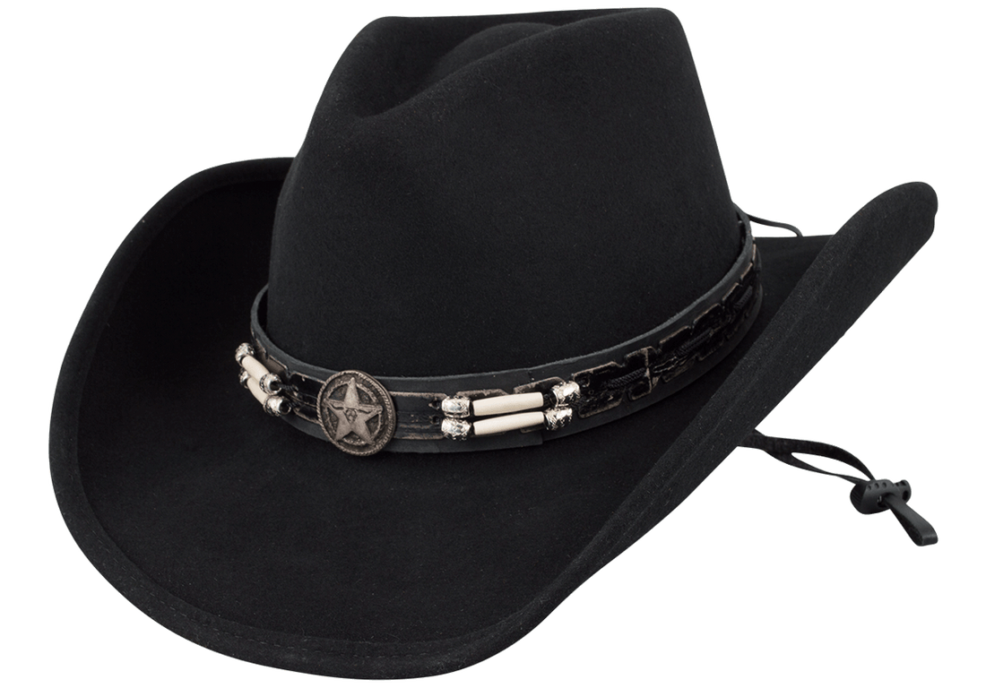 Bullhide Skynard Wool Pinch Front Hat - Black